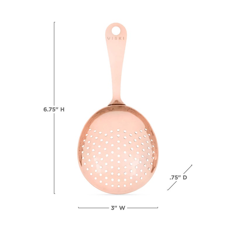 Viski Julep Stainless Steel Cocktail Strainer, Bar Tools, Drinks Spoon for Bartenders and Mixologists, Home or Commercial Use, Professional Metal Barware, Copper - Image 4